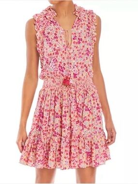 Poupette St Barth Women's Triny Ruffle V-Neck Minidress S